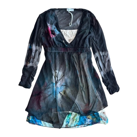 Elisa Cavaletti Dresses & Skirts - Y2K whimsygoth euro floral tie dye long sleeve baby doll dress Elisa cavaletti